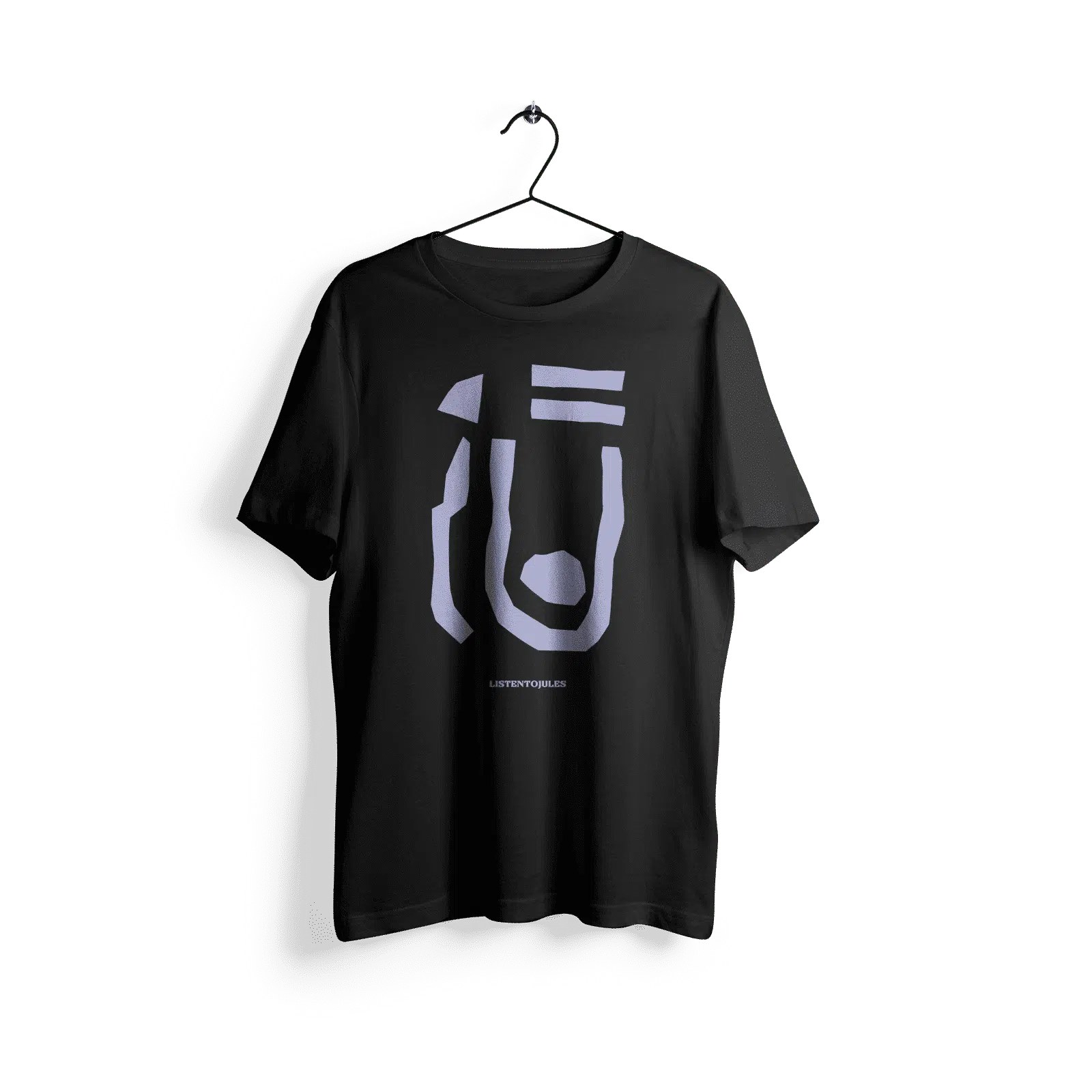 LISTENTOJULES | T-Shirt | Schwarz mit Frontprint in Lila