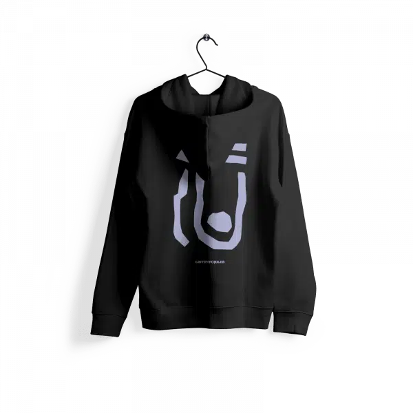LISTENTOJULES | Hoody | Schwarz mit Backprint in Lila