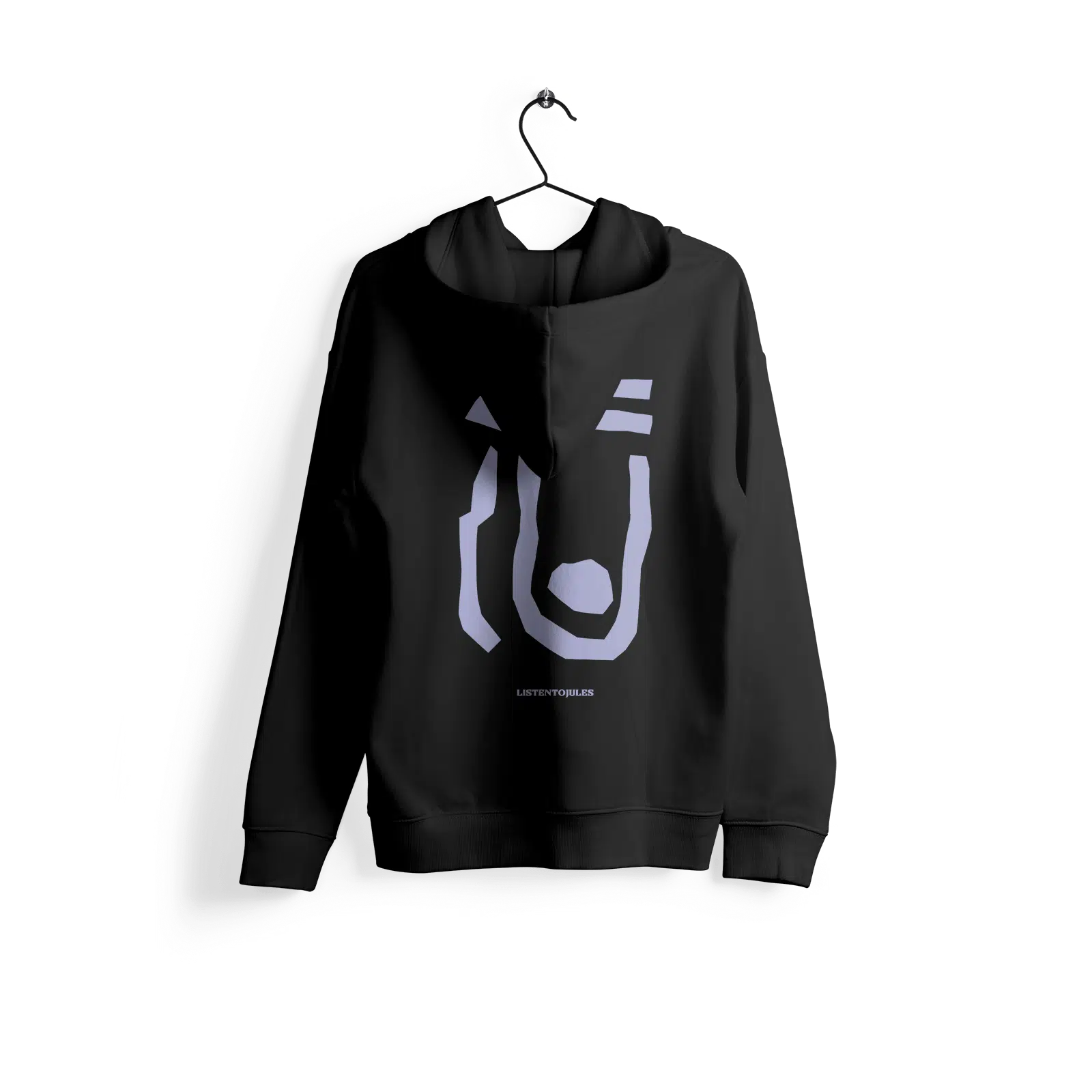 LISTENTOJULES | Hoody | Schwarz mit Backprint in Lila
