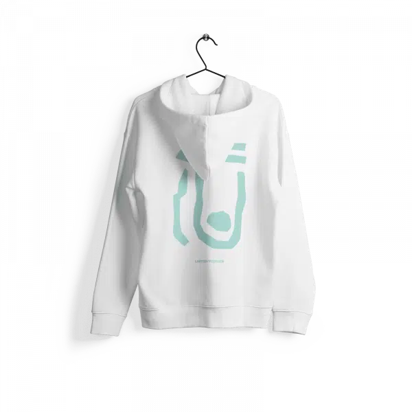 LISTENTOJULES | Hoody | Weiß mit Backprint in Türkis