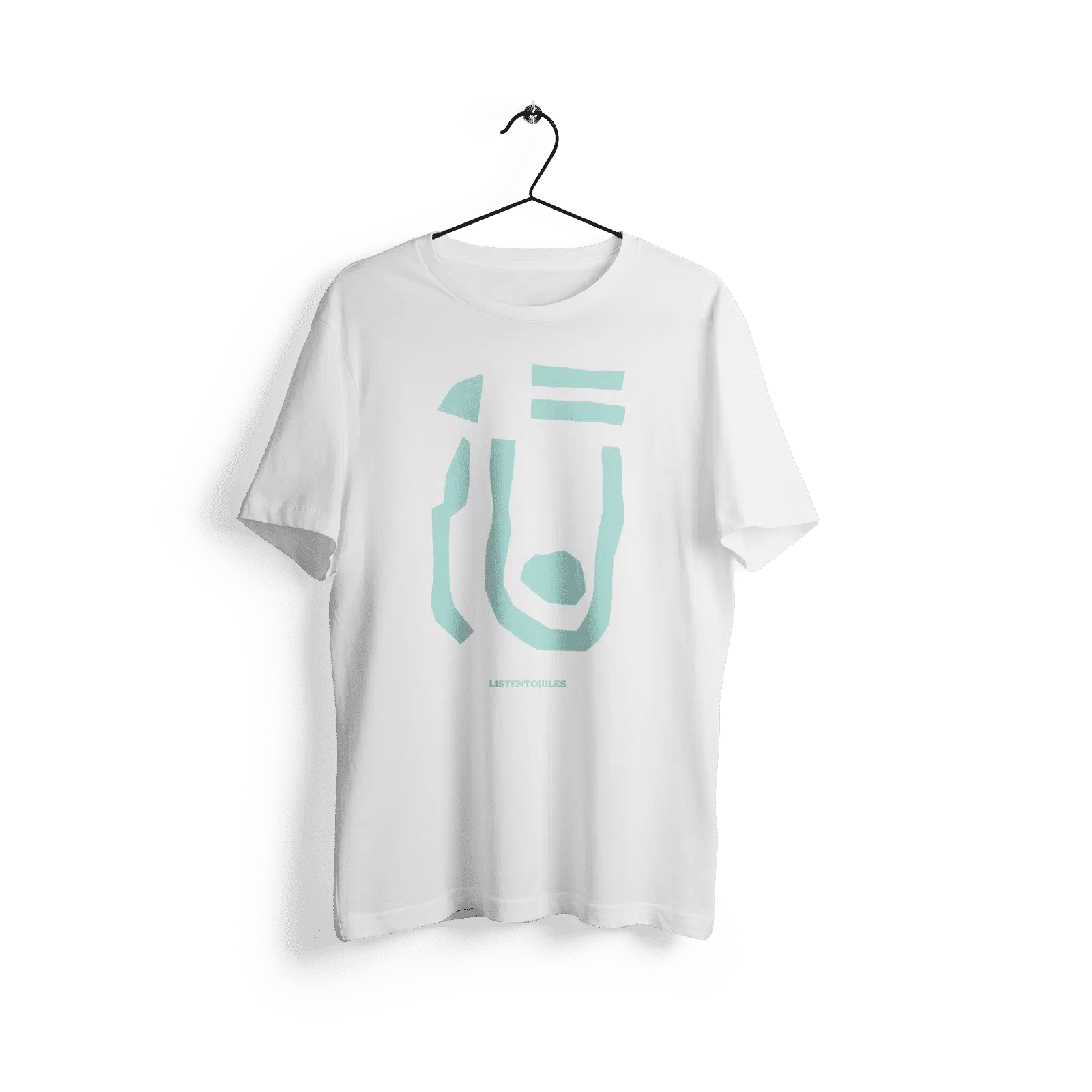 LISTENTOJULES | T-Shirt | Weiß mit Frontprint in Türkis