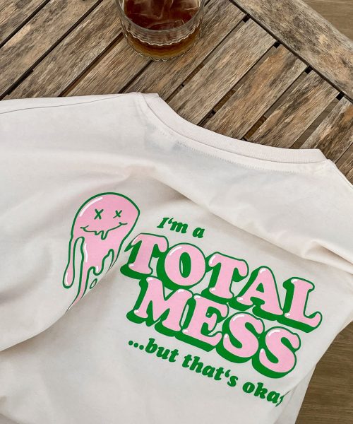 Henri Purnell | T-Shirt | I'm a Total Mess (print: pink / green) 10