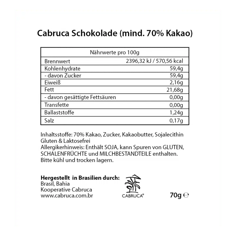 CABRUCA CHOCOLATE – 3 bars á 70g - Image 3