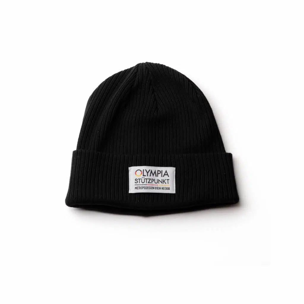 Olympiastützpunkt MRN | Beanie | Schwarz mit OSP Baumwoll-Patch