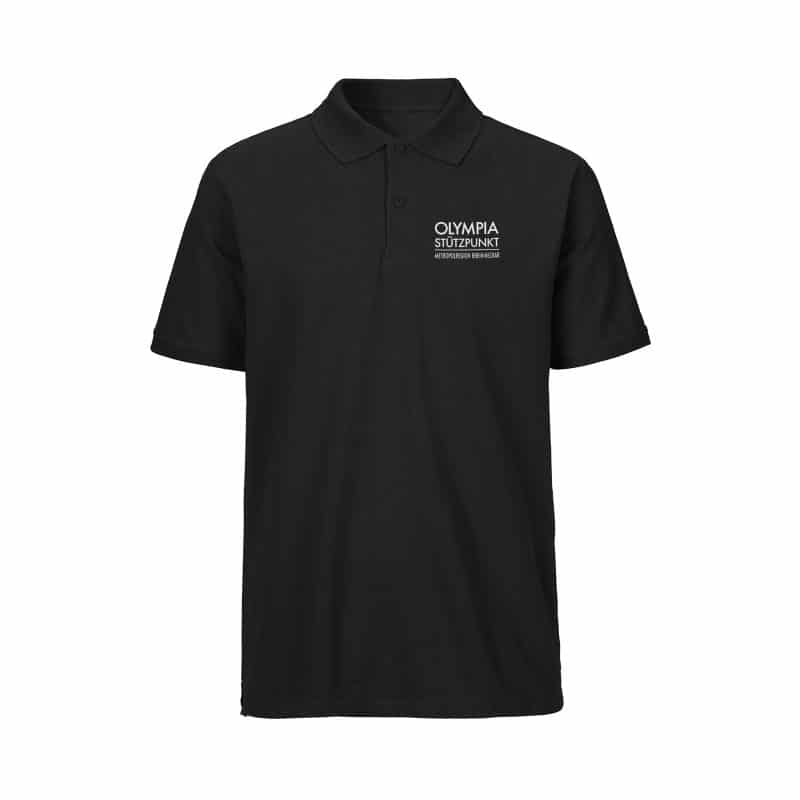 Olympiastützpunkt MRN | Unisex Polo-Shirt | Schwarz mit Brustprint 1