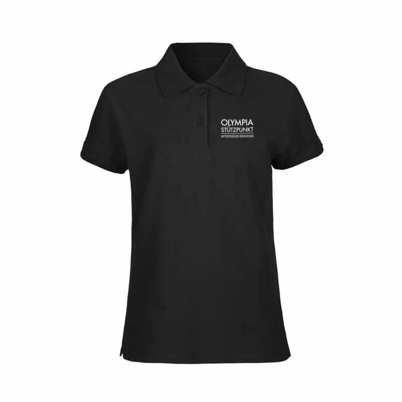 Olympiastützpunkt MRN | Ladies Polo-Shirt | Schwarz mit Brustprint 1