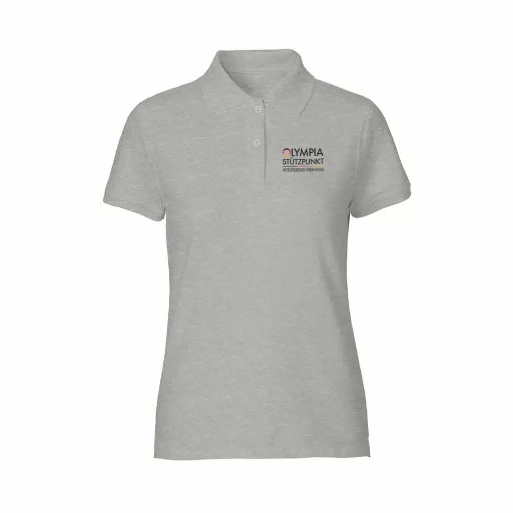 Olympiastützpunkt MRN | Ladies Polo-Shirt  | Grau meliert mit Brustprint