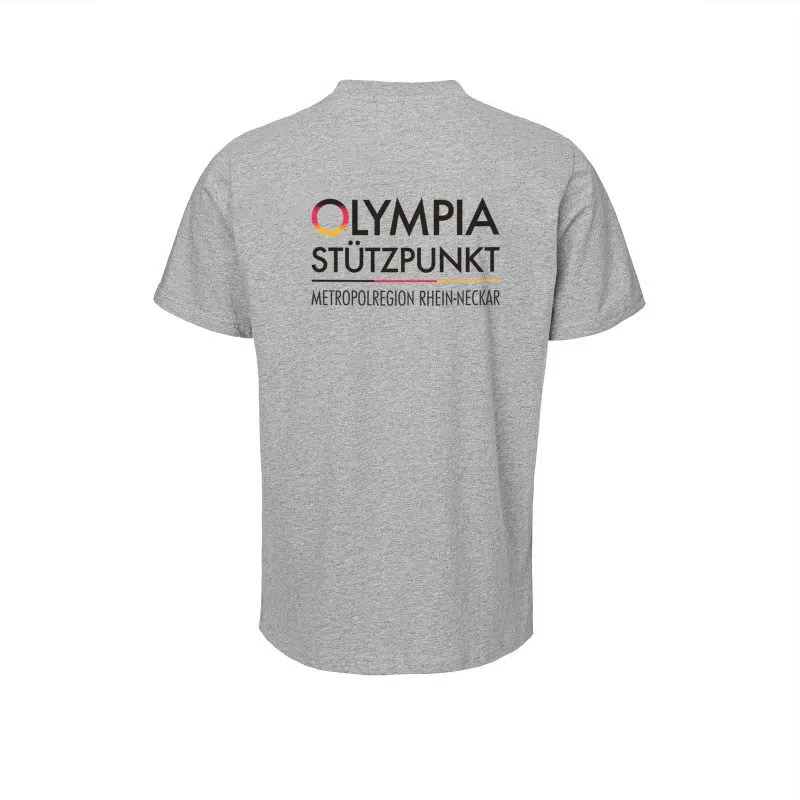 Olympiastützpunkt MRN | T-Shirt | Grau meliert mit Front- und Backprint – Bild 2