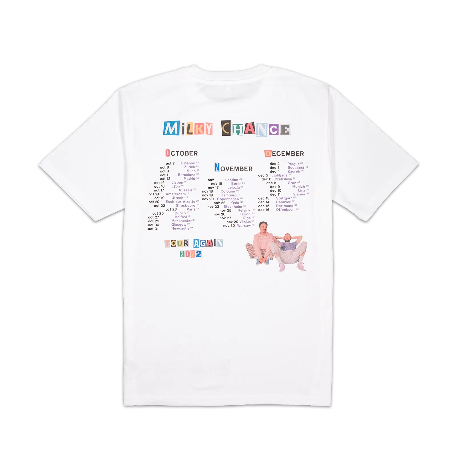 Milky Chance Tour Again T-Shirt Back